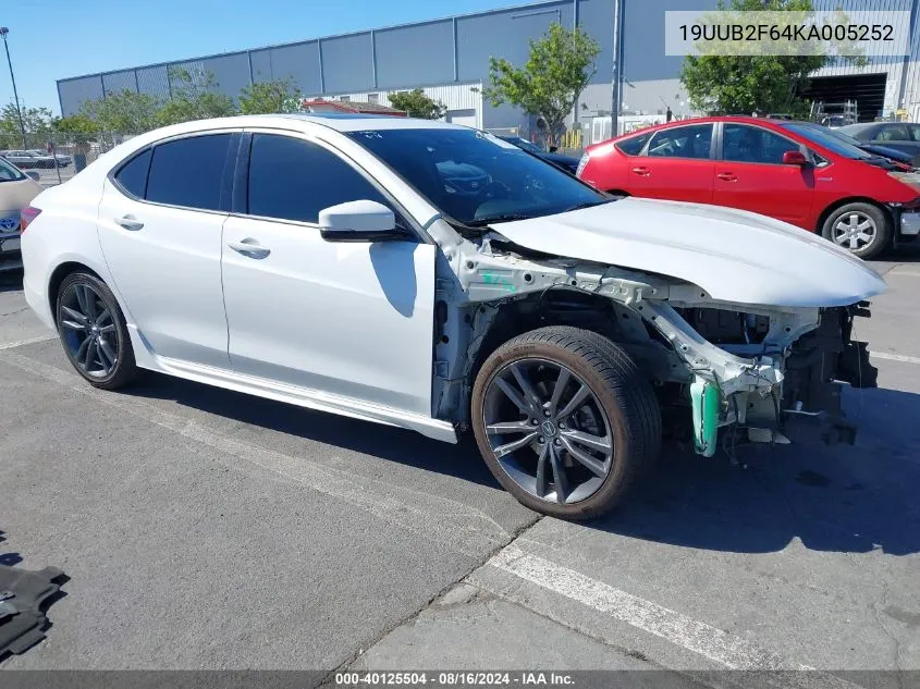 2019 Acura Tlx Tech A-Spec Pkgs VIN: 19UUB2F64KA005252 Lot: 40125504