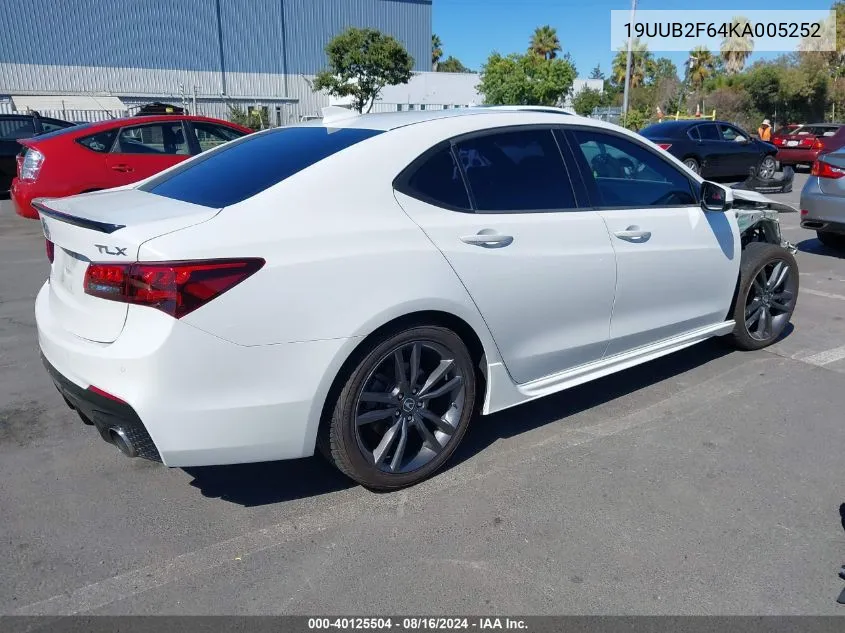 2019 Acura Tlx Tech A-Spec Pkgs VIN: 19UUB2F64KA005252 Lot: 40125504