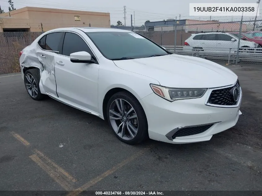 2019 Acura Tlx Tech Pkg VIN: 19UUB2F41KA003358 Lot: 40234768