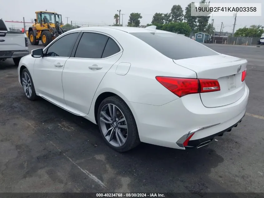 2019 Acura Tlx Tech Pkg VIN: 19UUB2F41KA003358 Lot: 40234768