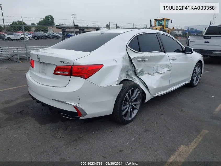 2019 Acura Tlx Tech Pkg VIN: 19UUB2F41KA003358 Lot: 40234768