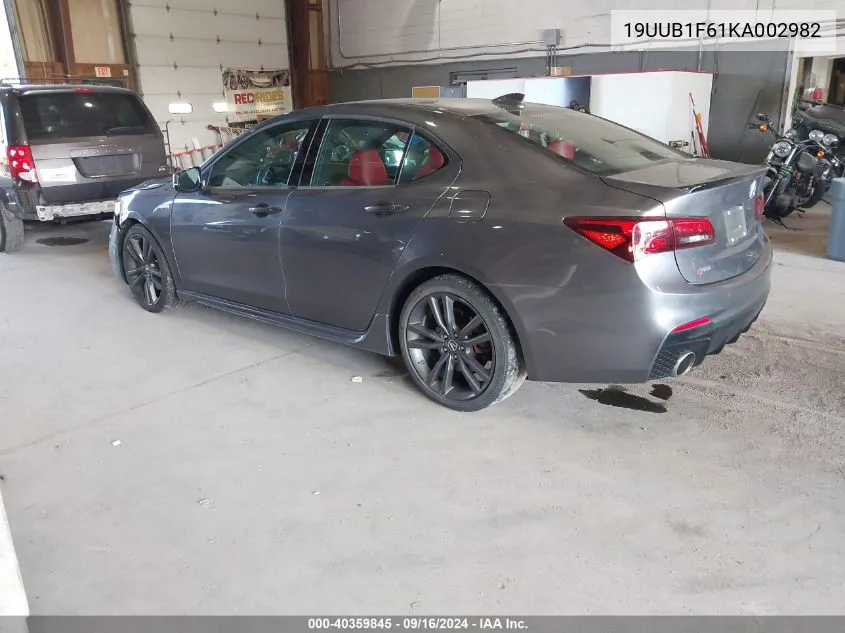 2019 Acura Tlx Tech A-Spec Pkgs VIN: 19UUB1F61KA002982 Lot: 40359845