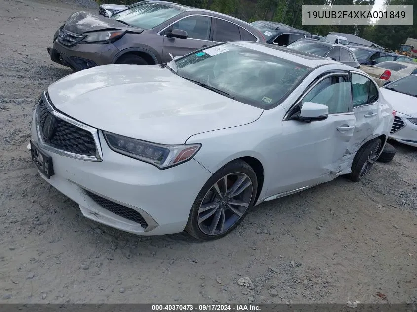 2019 Acura Tlx Tech Pkg VIN: 19UUB2F4XKA001849 Lot: 40370473