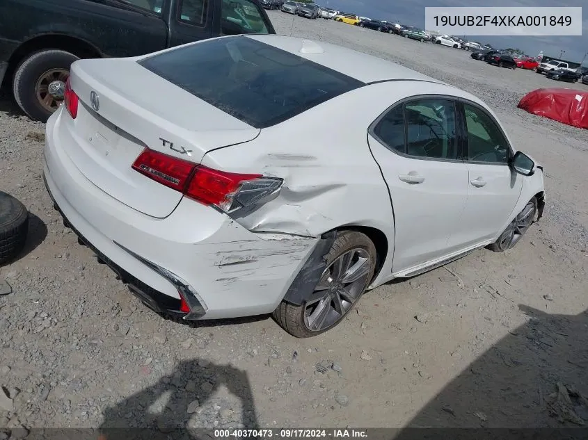 2019 Acura Tlx Tech Pkg VIN: 19UUB2F4XKA001849 Lot: 40370473