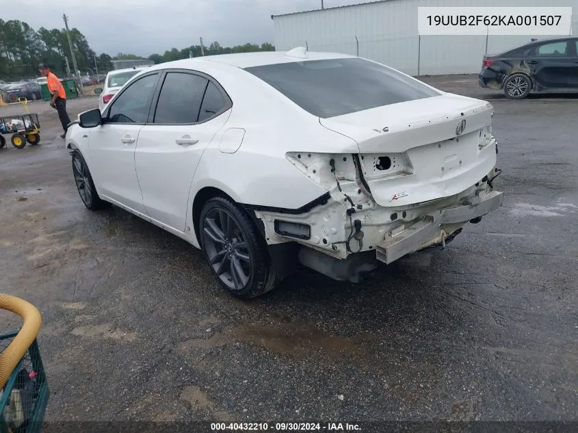 2019 Acura Tlx Tech A-Spec Pkgs VIN: 19UUB2F62KA001507 Lot: 40432210