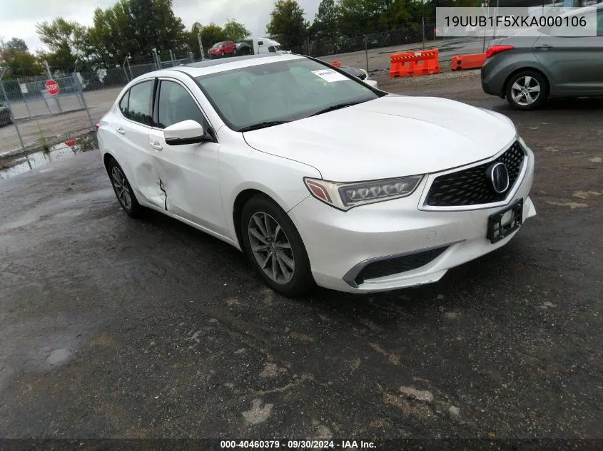 2019 Acura Tlx Tech Pkg VIN: 19UUB1F5XKA000106 Lot: 40460379