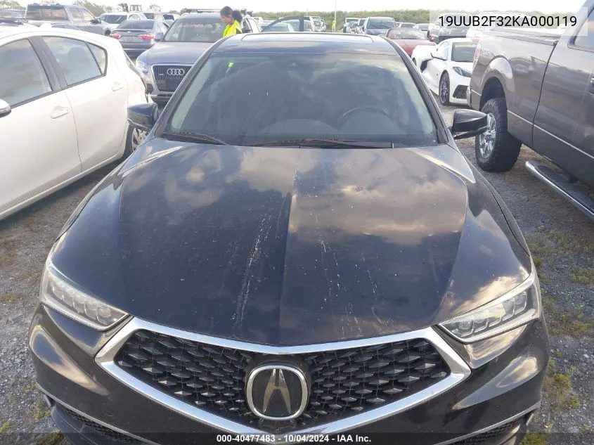 2019 Acura Tlx Standard VIN: 19UUB2F32KA000119 Lot: 40477483