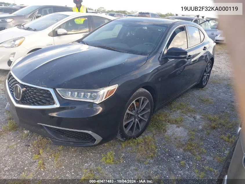 2019 Acura Tlx Standard VIN: 19UUB2F32KA000119 Lot: 40477483