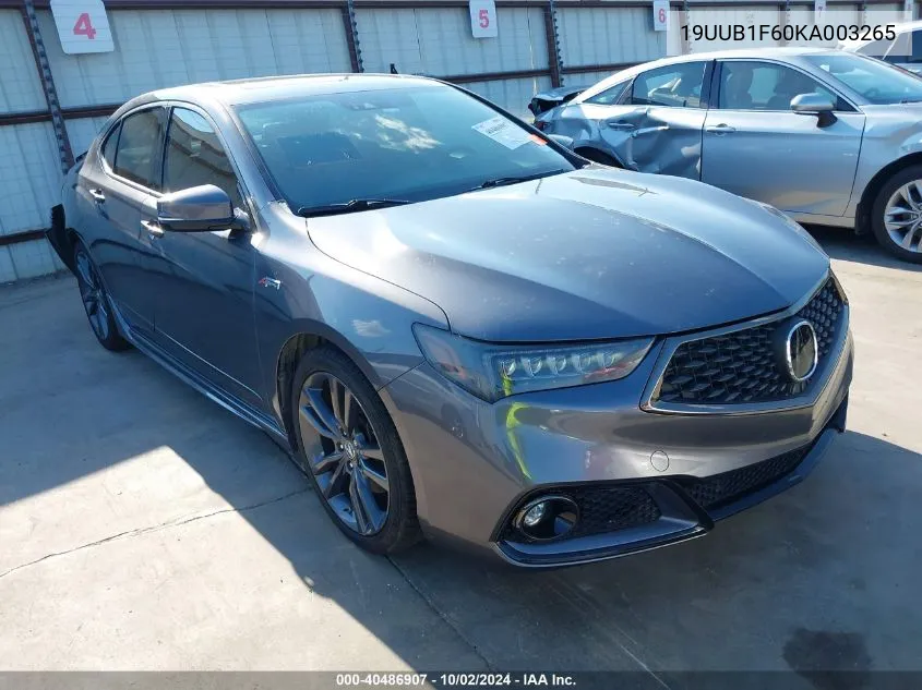 2019 Acura Tlx Tech A-Spec Pkgs VIN: 19UUB1F60KA003265 Lot: 40486907