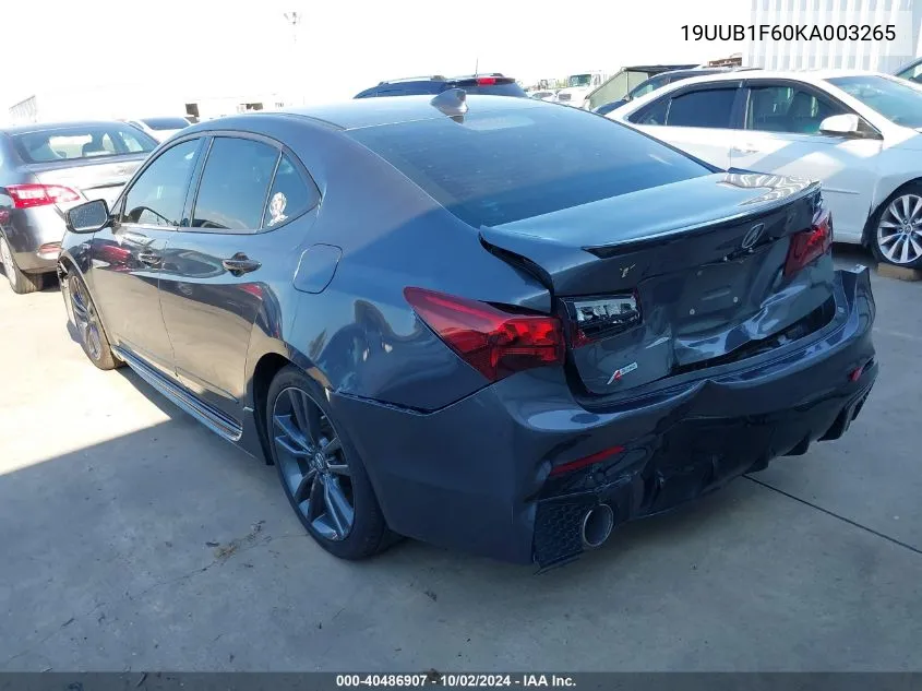 2019 Acura Tlx Tech A-Spec Pkgs VIN: 19UUB1F60KA003265 Lot: 40486907