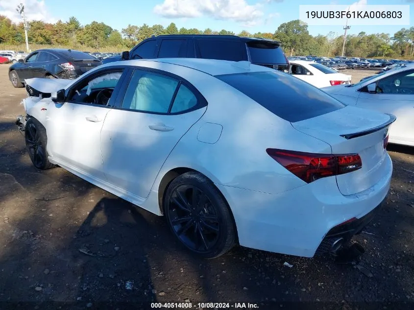 2019 Acura Tlx Technology/A-Spec VIN: 19UUB3F61KA006803 Lot: 40514008