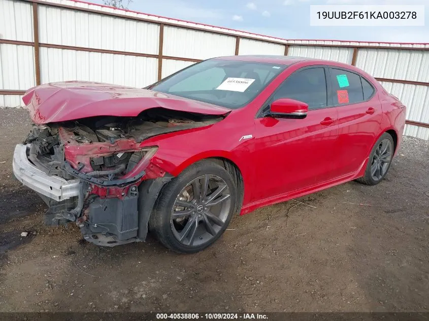 2019 Acura Tlx Tech A-Spec Pkgs VIN: 19UUB2F61KA003278 Lot: 40538806