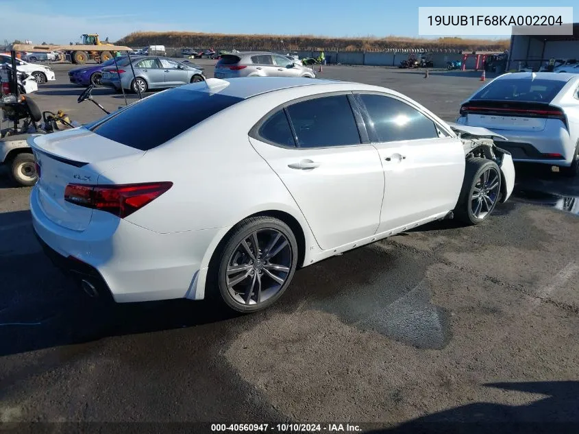 2019 Acura Tlx Tech A-Spec Pkgs/W/A-Spec Pkg Red Leather VIN: 19UUB1F68KA002204 Lot: 40560947