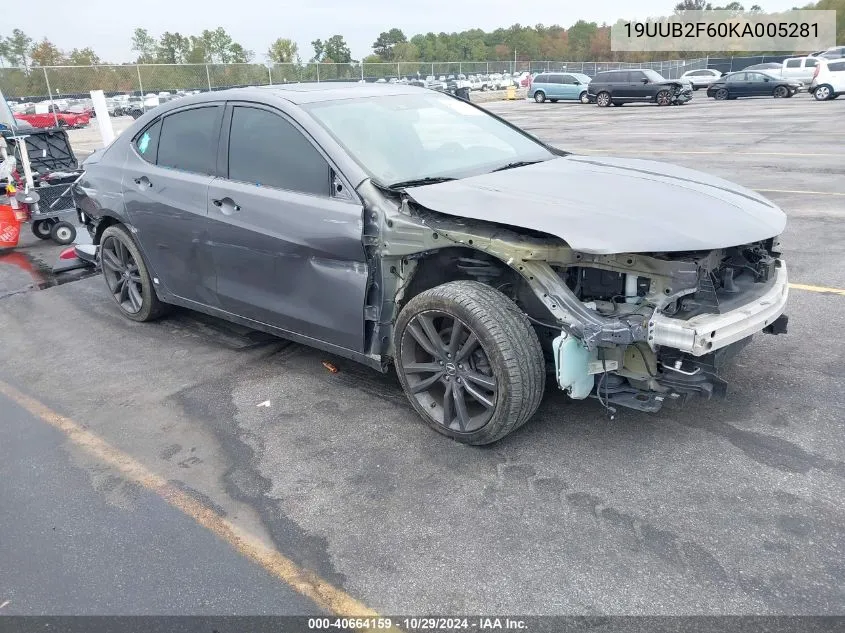 2019 Acura Tlx Tech A-Spec Pkgs VIN: 19UUB2F60KA005281 Lot: 40664159