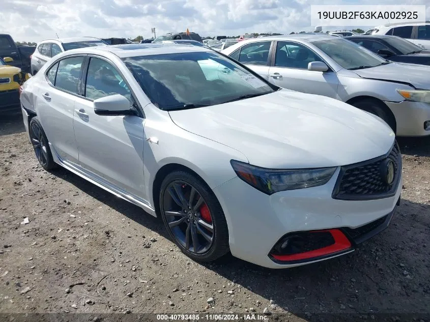 2019 Acura Tlx Tech A-Spec Pkgs/W/A-Spec Pkg VIN: 19UUB2F63KA002925 Lot: 40793485