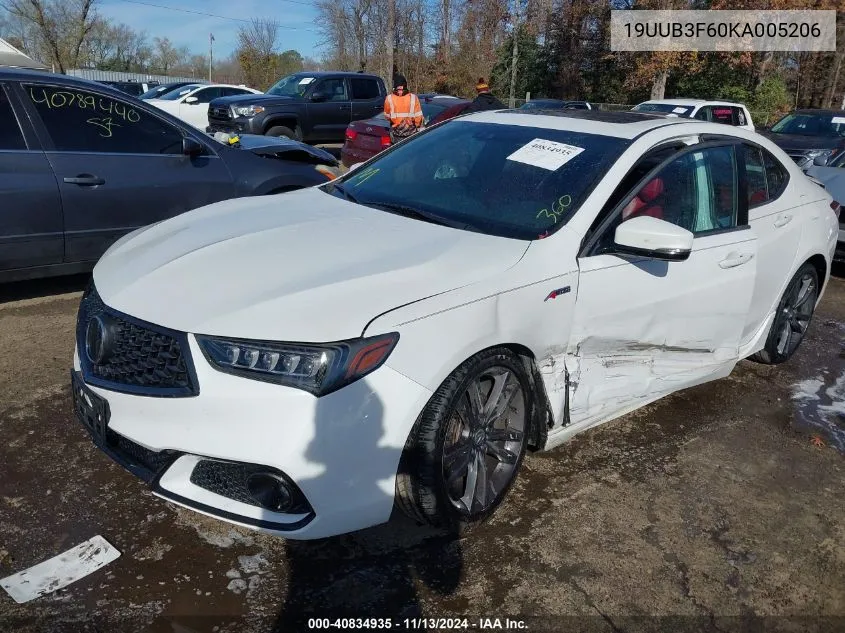 2019 Acura Tlx Tech A-Spec Pkgs VIN: 19UUB3F60KA005206 Lot: 40834935