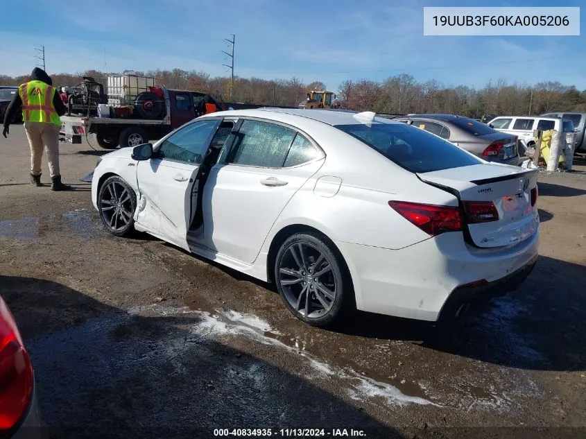 2019 Acura Tlx Tech A-Spec Pkgs VIN: 19UUB3F60KA005206 Lot: 40834935