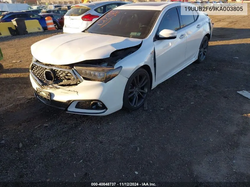 2019 Acura Tlx Tech A-Spec Pkgs/W/A-Spec Pkg VIN: 19UUB2F69KA003805 Lot: 40848737