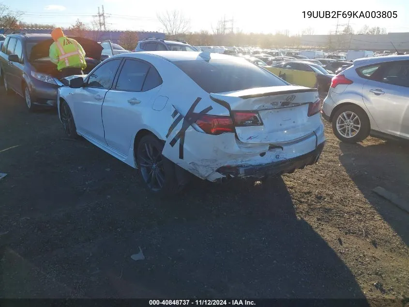 2019 Acura Tlx Tech A-Spec Pkgs/W/A-Spec Pkg VIN: 19UUB2F69KA003805 Lot: 40848737