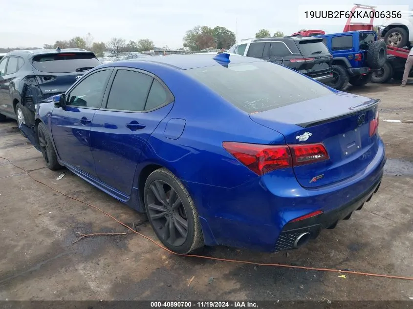 2019 Acura Tlx Tech A-Spec Pkgs VIN: 19UUB2F6XKA006356 Lot: 40890700