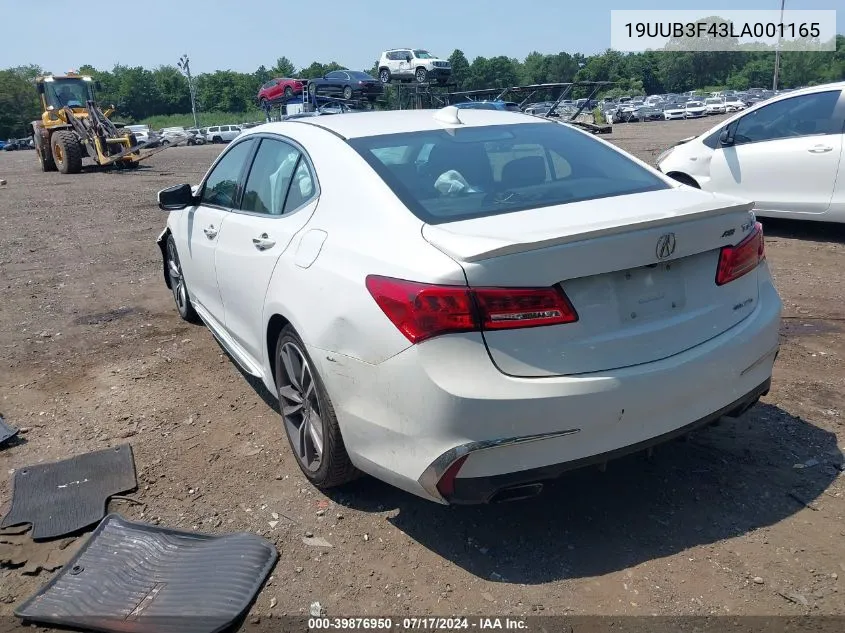 2020 Acura Tlx Tech Package VIN: 19UUB3F43LA001165 Lot: 39876950