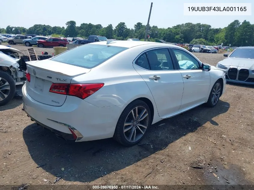 2020 Acura Tlx Tech Package VIN: 19UUB3F43LA001165 Lot: 39876950