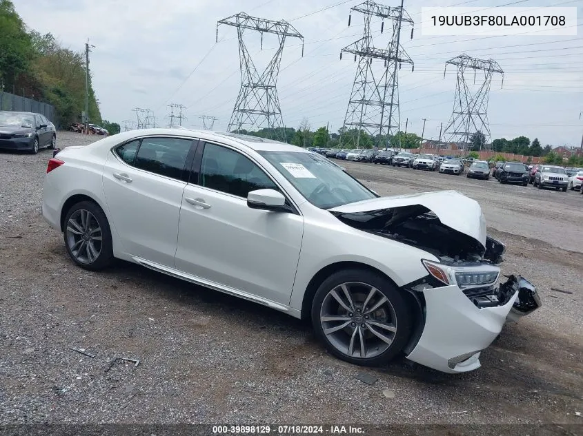 2020 Acura Tlx Advance Package/Pmc Edition VIN: 19UUB3F80LA001708 Lot: 39898129