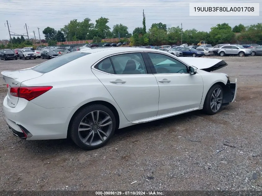 2020 Acura Tlx Advance Package/Pmc Edition VIN: 19UUB3F80LA001708 Lot: 39898129