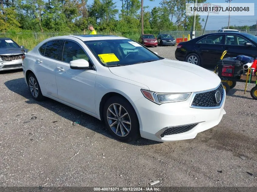 2020 Acura Tlx Standard VIN: 19UUB1F37LA008048 Lot: 40075371