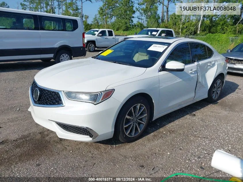 2020 Acura Tlx Standard VIN: 19UUB1F37LA008048 Lot: 40075371