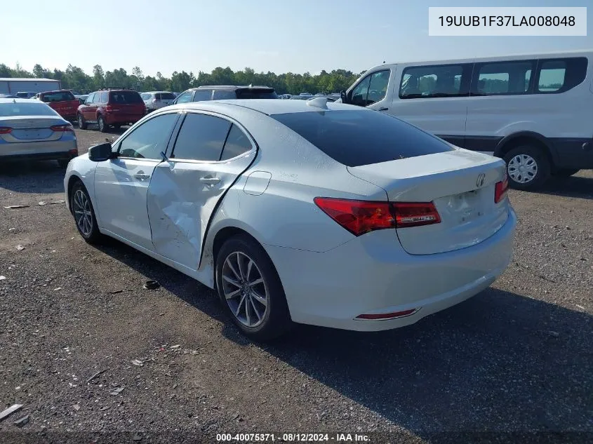 2020 Acura Tlx Standard VIN: 19UUB1F37LA008048 Lot: 40075371