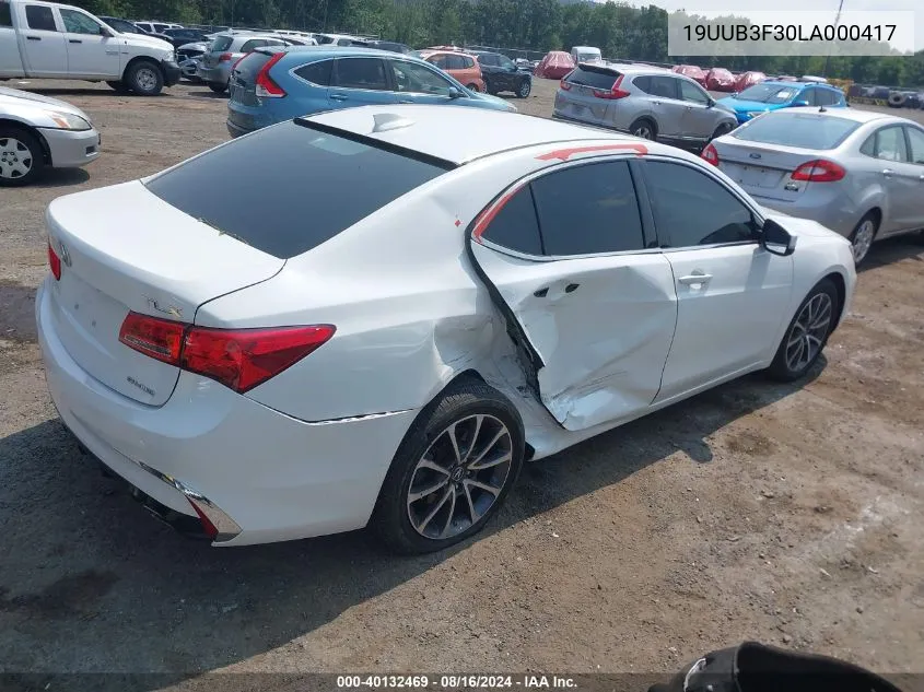 2020 Acura Tlx Standard VIN: 19UUB3F30LA000417 Lot: 40132469