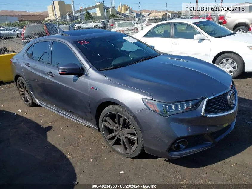 2020 Acura Tlx A-Spec/A-Spec W/Red Leather VIN: 19UUB3F63LA002415 Lot: 40234950