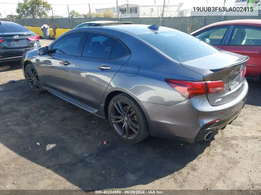 2020 Acura Tlx A-Spec/A-Spec W/Red Leather VIN: 19UUB3F63LA002415 Lot: 40234950