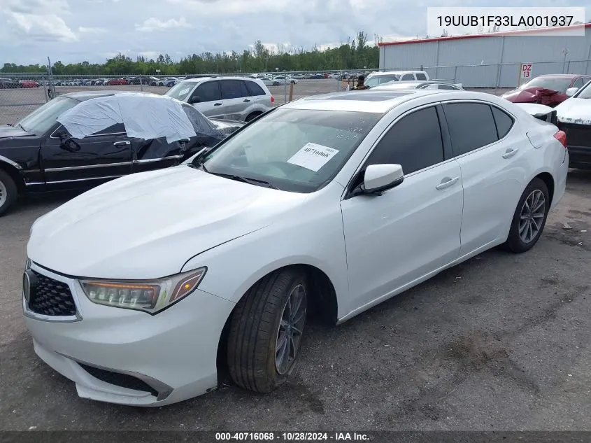 2020 Acura Tlx Standard VIN: 19UUB1F33LA001937 Lot: 40716068