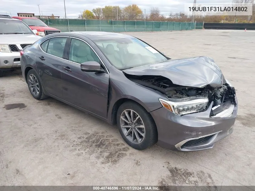 2020 Acura Tlx Standard VIN: 19UUB1F31LA014802 Lot: 40746596