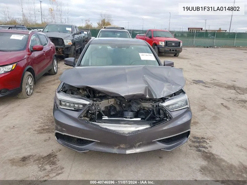 2020 Acura Tlx Standard VIN: 19UUB1F31LA014802 Lot: 40746596