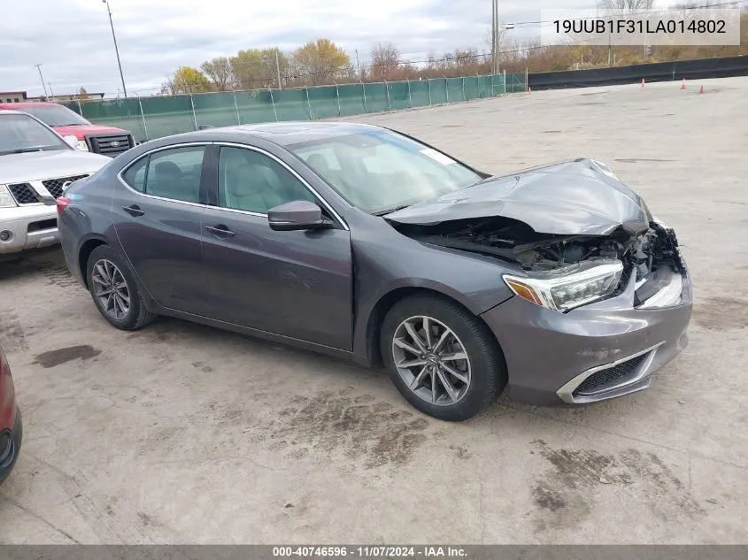 2020 Acura Tlx Standard VIN: 19UUB1F31LA014802 Lot: 40746596