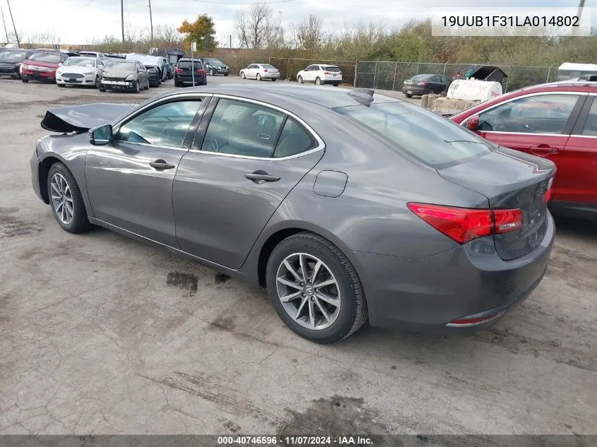 2020 Acura Tlx Standard VIN: 19UUB1F31LA014802 Lot: 40746596