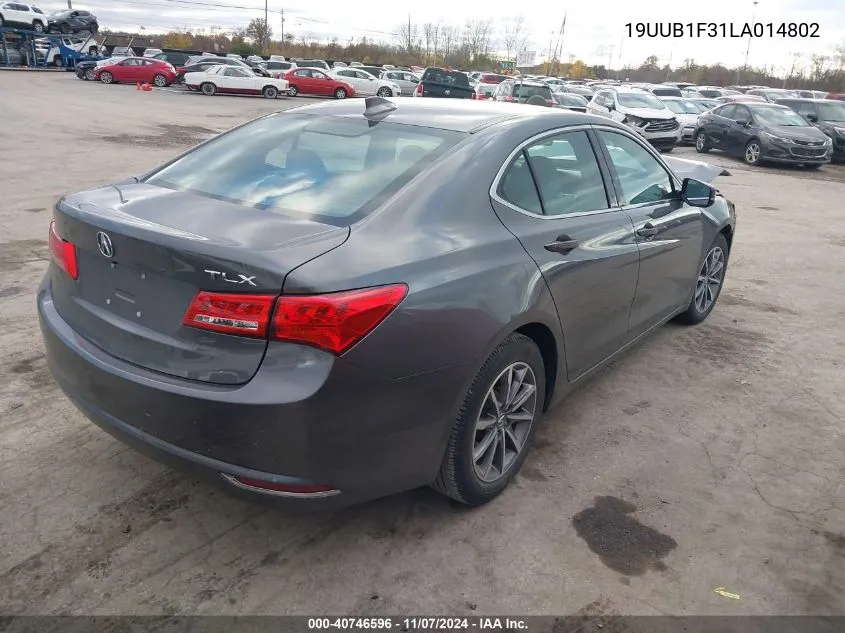 2020 Acura Tlx Standard VIN: 19UUB1F31LA014802 Lot: 40746596