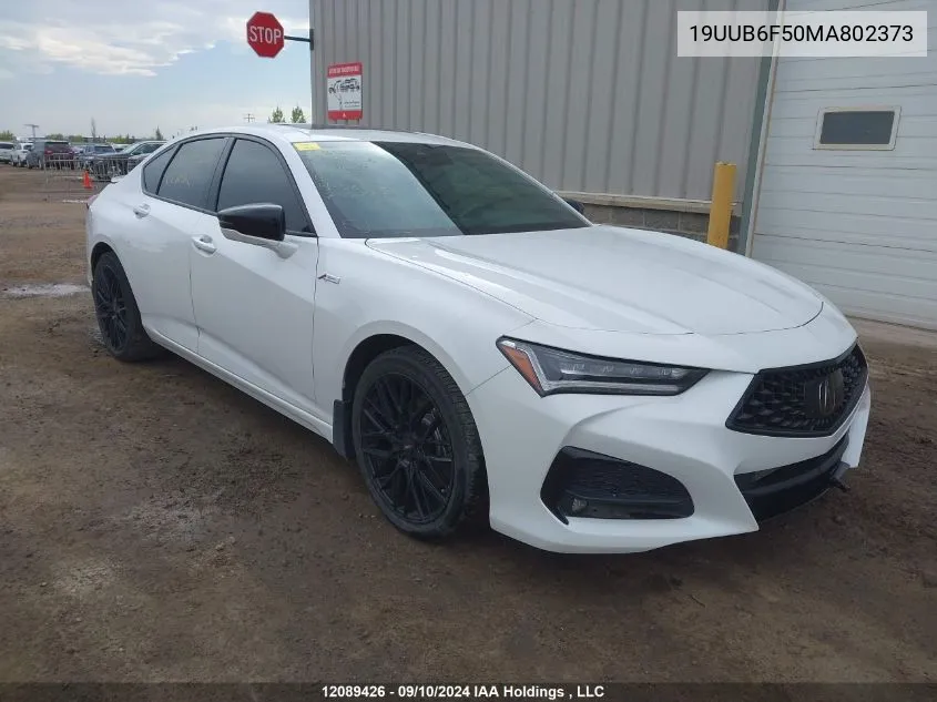 2021 Acura Tlx A-Spec VIN: 19UUB6F50MA802373 Lot: 12089426