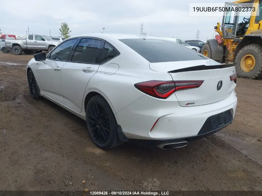 2021 Acura Tlx A-Spec VIN: 19UUB6F50MA802373 Lot: 12089426