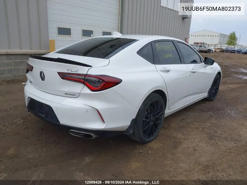 2021 Acura Tlx A-Spec VIN: 19UUB6F50MA802373 Lot: 12089426