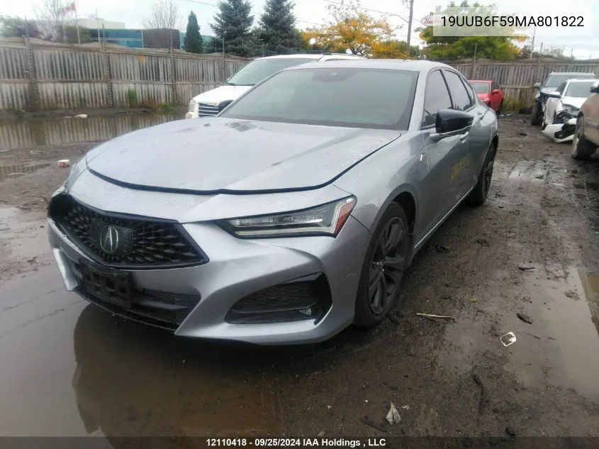 2021 Acura Tlx VIN: 19UUB6F59MA801822 Lot: 12110418