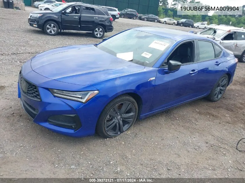 2021 Acura Tlx A-Spec Package VIN: 19UUB6F56MA009904 Lot: 39372121