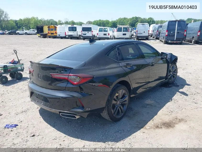 19UUB5F58MA010403 2021 Acura Tlx A-Spec Package