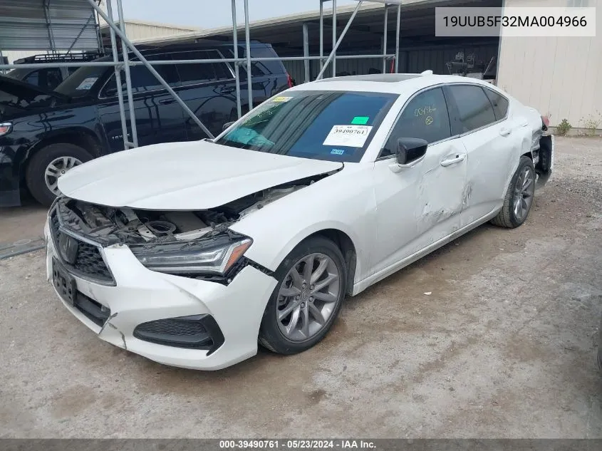 19UUB5F32MA004966 2021 Acura Tlx Standard