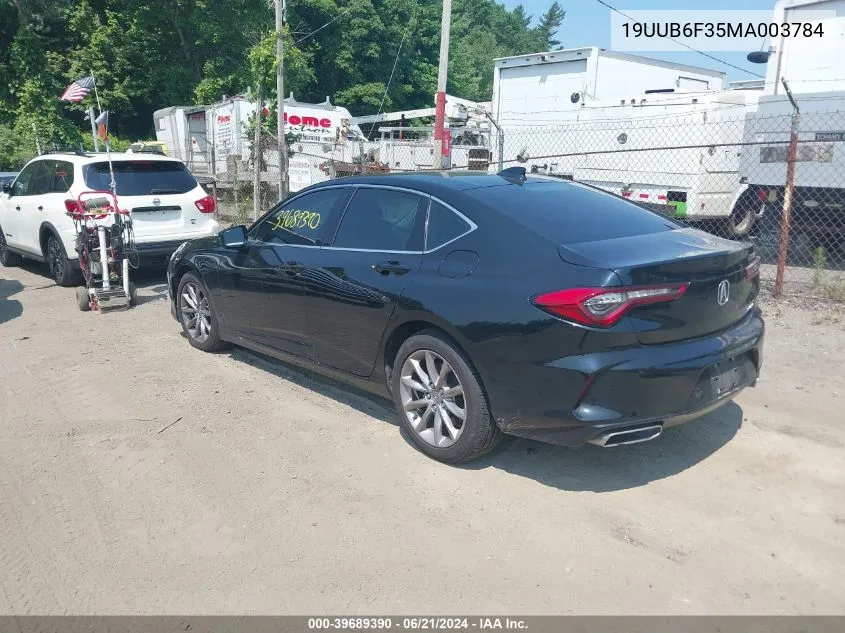 19UUB6F35MA003784 2021 Acura Tlx Standard