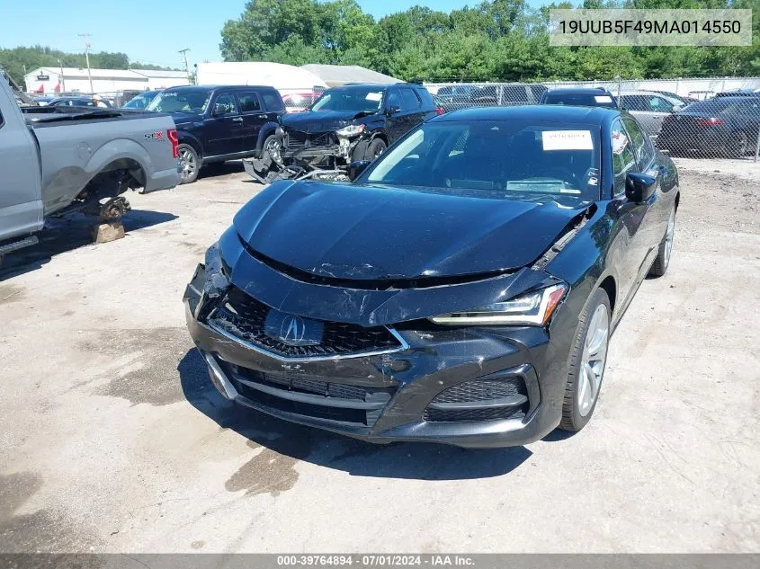 2021 Acura Tlx Technology Package VIN: 19UUB5F49MA014550 Lot: 39764894