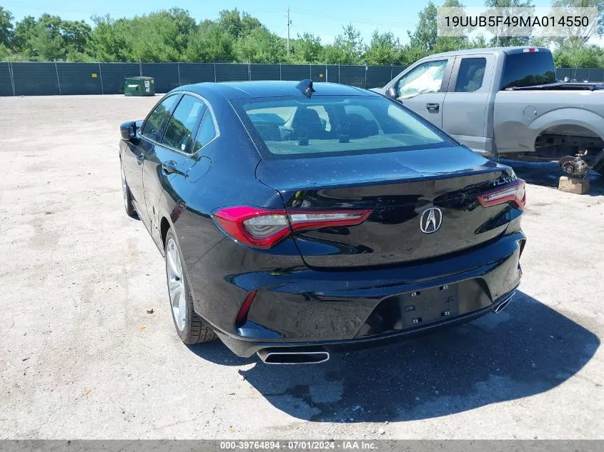 2021 Acura Tlx Technology Package VIN: 19UUB5F49MA014550 Lot: 39764894